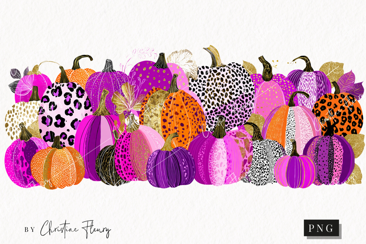 Preppy Chic Gourds Clipart | Halloween Png