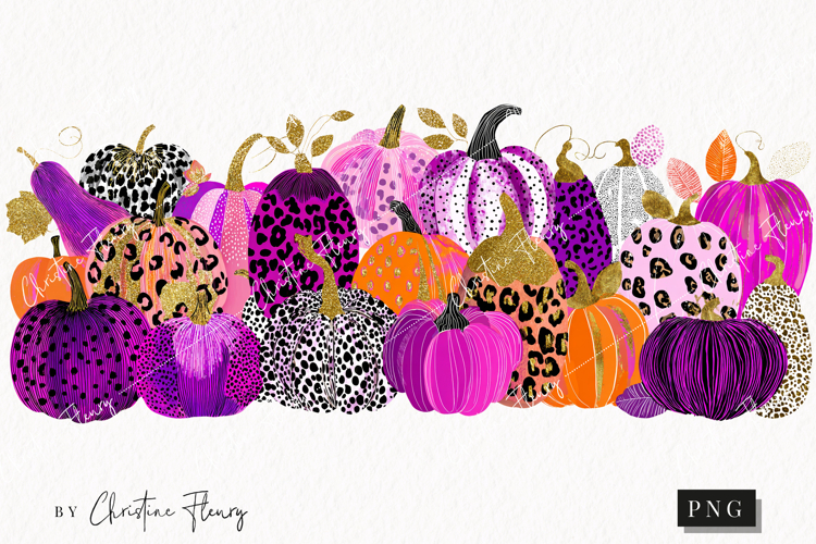 Preppy Chic Gourds Clipart | Halloween Png