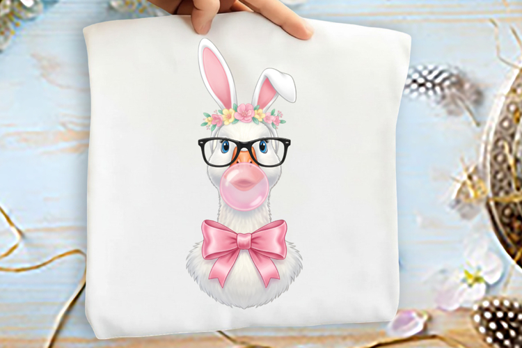 Preppy Coquette Easter Goose Png