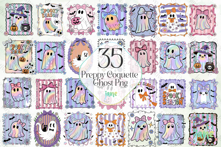 Preppy Coquette Ghost Png