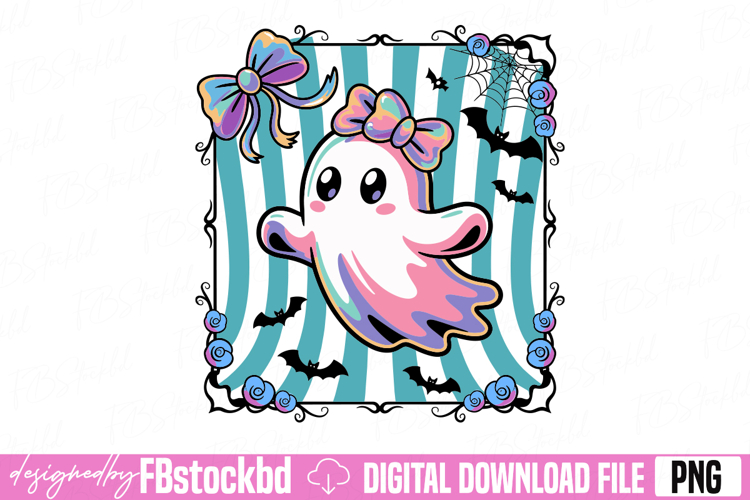 Preppy Coquette Iridescent Ghost Png