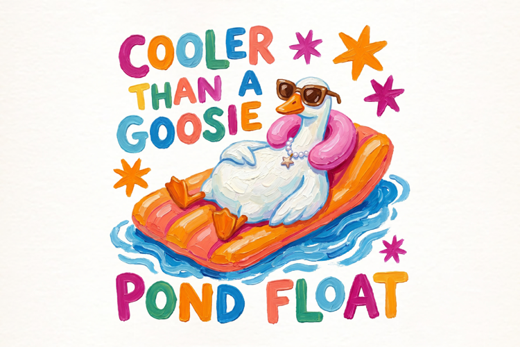 Preppy Duck PNG Colorful Summer PNG