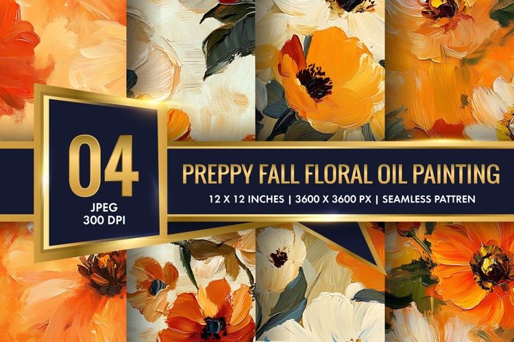 Floral Oil Painting Digital Paper | Harvest Floral Oil