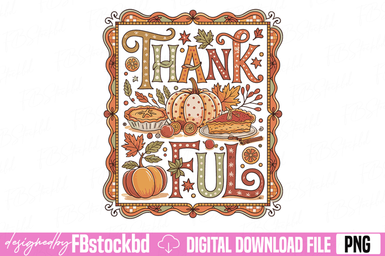 Preppy Fall Thankful Png