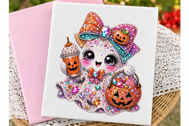 Preppy Faux Glitter Ghost Coffee Mug Png