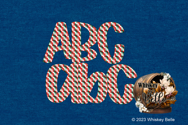 Christmas Preppy Alpha Red Green DTF DTG Sublimation