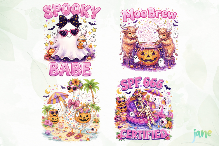 Preppy Ghost Halloween PNG