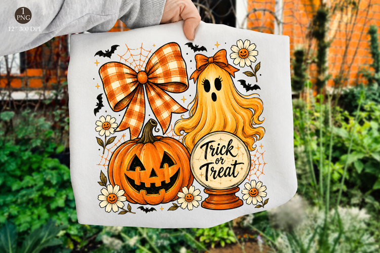 Preppy Ghost Halloween PNG, Splatter Ghost Pumpkin Png
