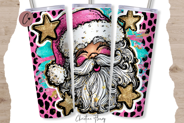 Preppy Santa Claus Tumbler Wrap PNG
