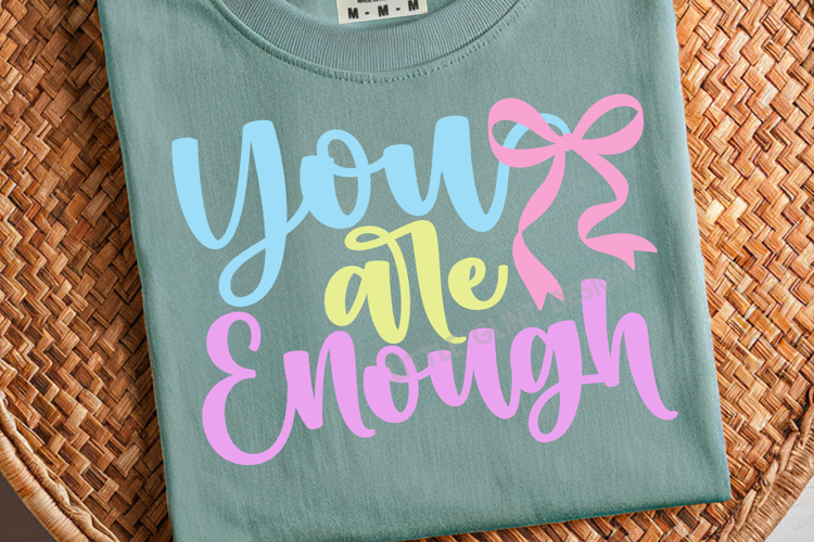 Preppy You Are Enough SVG PNG | Coquette Christian Shirt