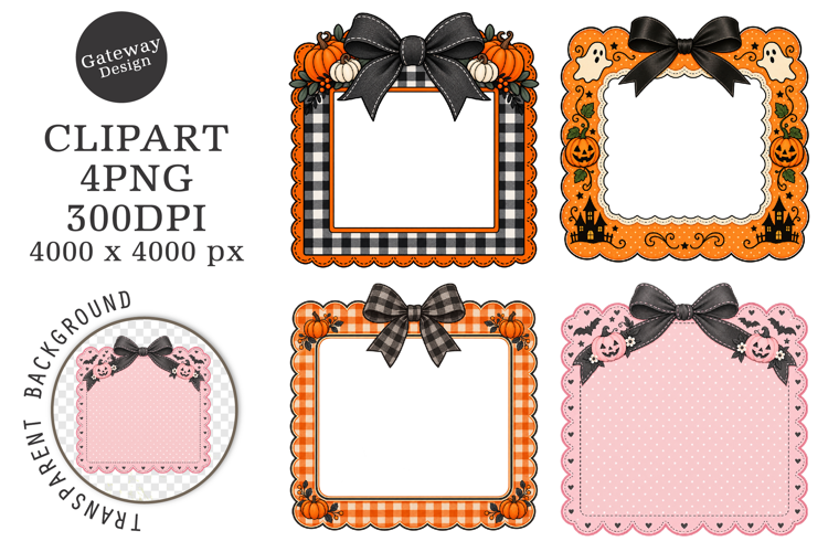Preppy Halloween Frames Clipart
