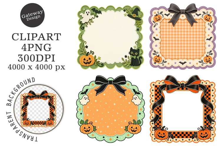 Preppy Halloween Frames Clipart