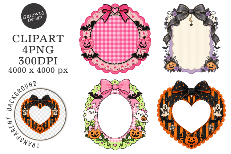 Preppy Halloween Frames Clipart