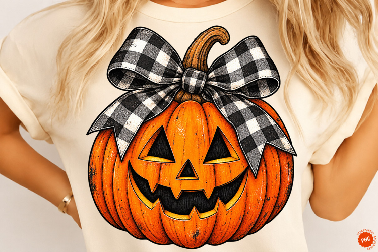 Preppy Halloween Pumpkin PNG