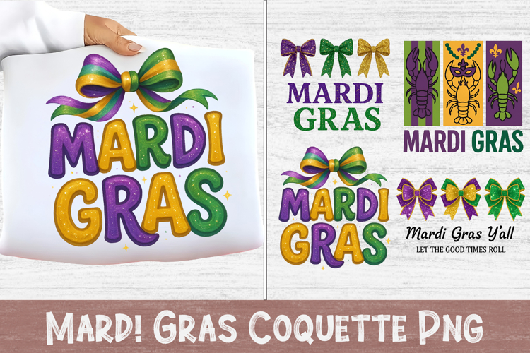 Preppy Mardi Gras Png, Mardi Gras Coquette Png