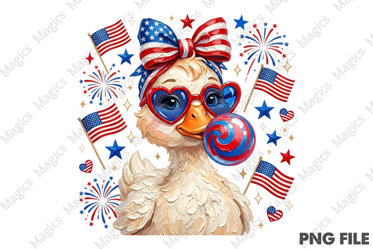 Preppy Patriotic Goose PNG