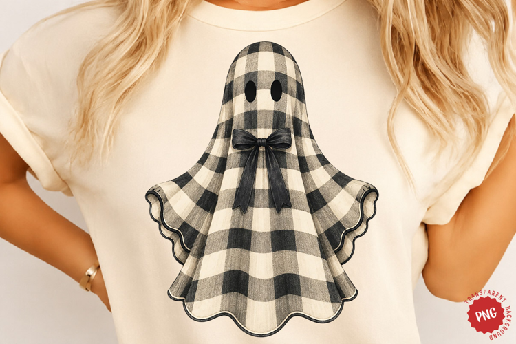 Preppy Plaid Ghost PNG