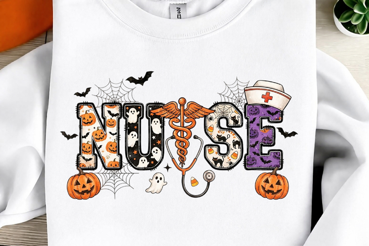 Retro Nurse Halloween png, Preppy Halloween Png