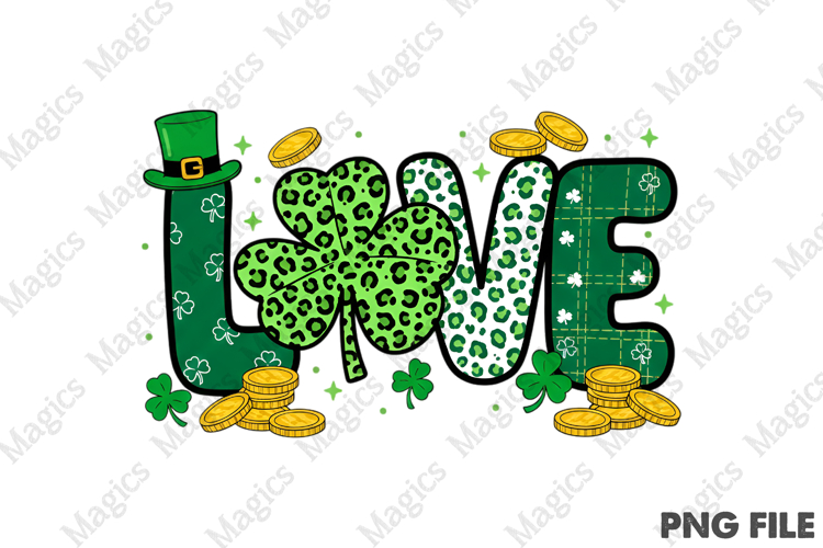 Preppy St Patricks Love PNG