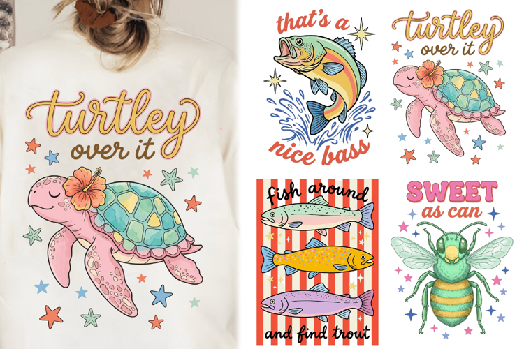 Preppy Summer Animals PNG