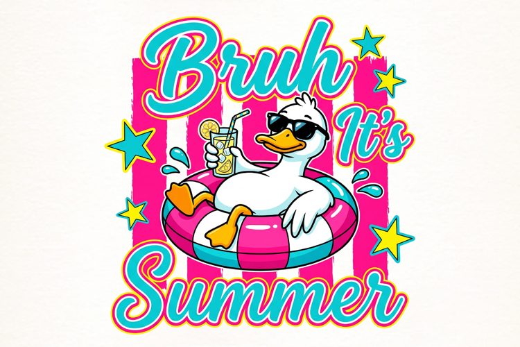 Preppy Summer Bruh Goose PNG