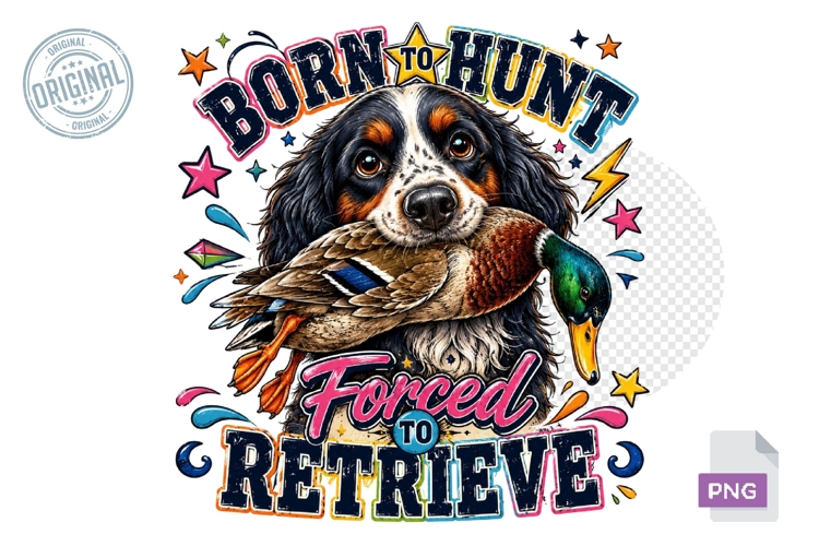 Preppy Summer Duck PNG Hunting Dog With Mallard Duck Lake Da