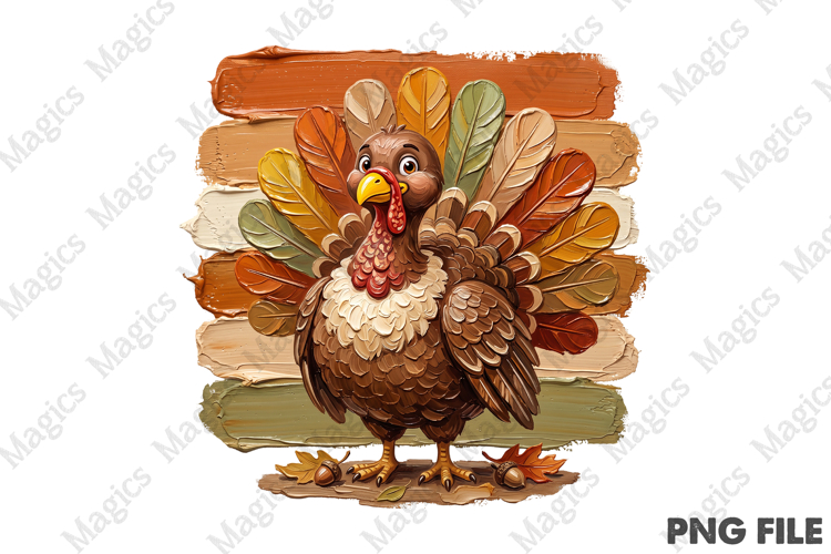 Preppy Textured Thanksgiving Turkey PNG