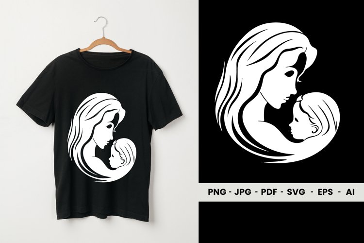 Happy Mother's Day SVG, T-shirt Design example image 1