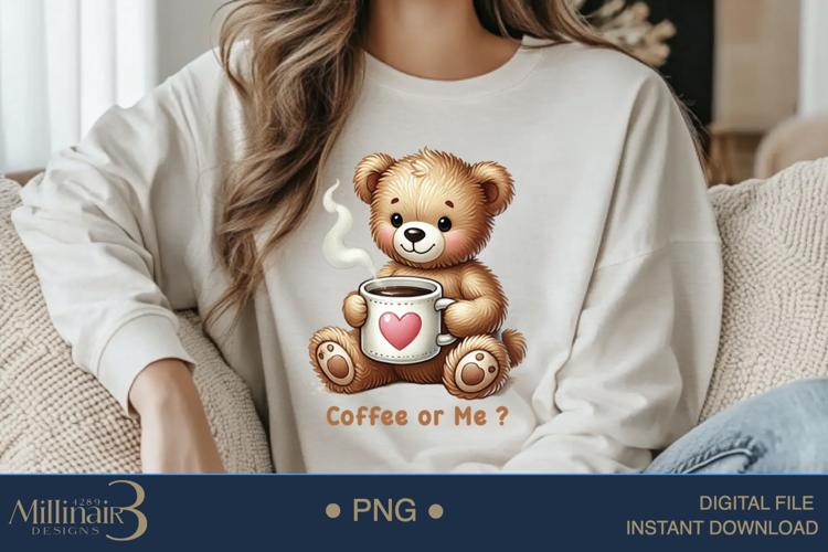 Coffee or Me PNG ,The Perfect Valentine's Day Design! example image 1