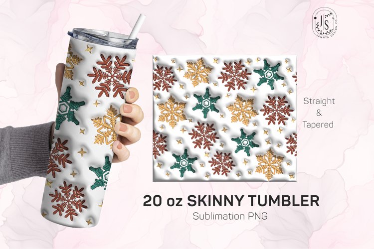 Bicchiere Tumbler Invernale Con Fiocchi Di Neve – 532 Ml – Decorato A Mano, Regalo Di Natale