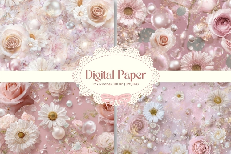 Flower Background Digital Paper Wallpaper Backdrop_42