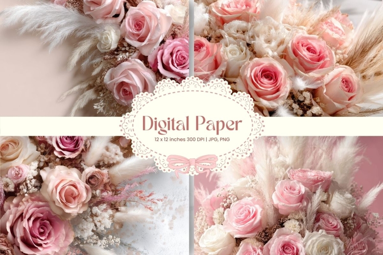 Flower Background Digital Paper Wallpaper Backdrop_49