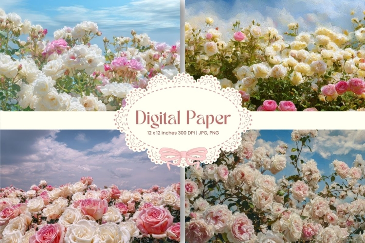 Flower Background Digital Paper Wallpaper Backdrop_58