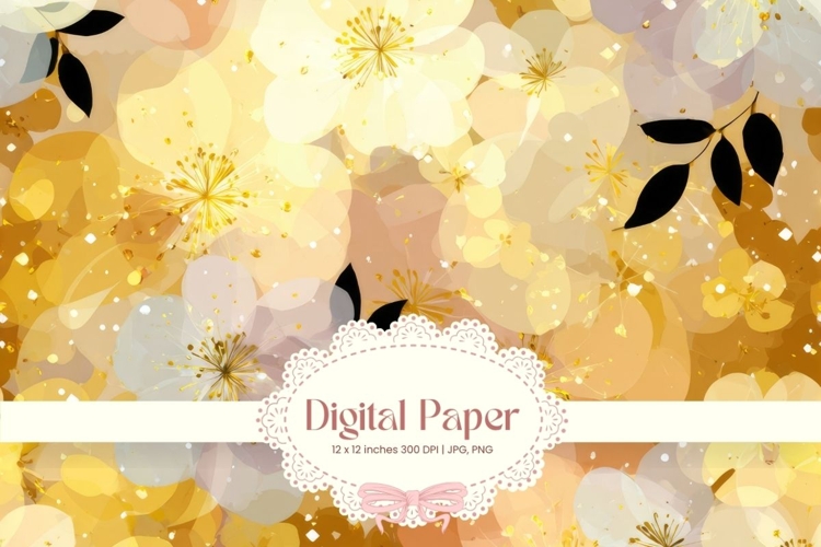 Flower Pattern Background Wallpaper Digital Paper Wrap_81 example image 1