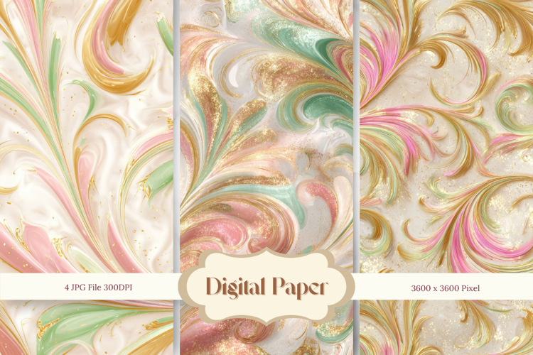 Abstract Wave Digital Paper Background Wallpaper Wallart_1