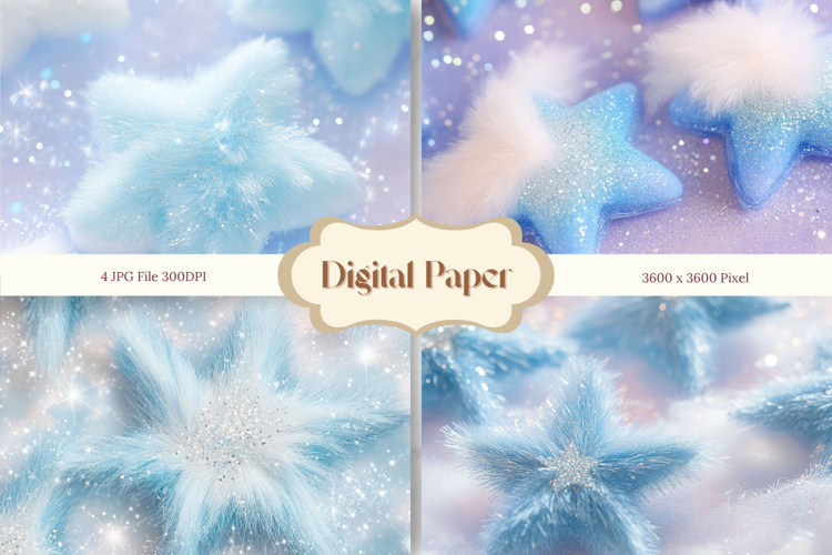 Moon Star Cloud Background Digital Paper_2