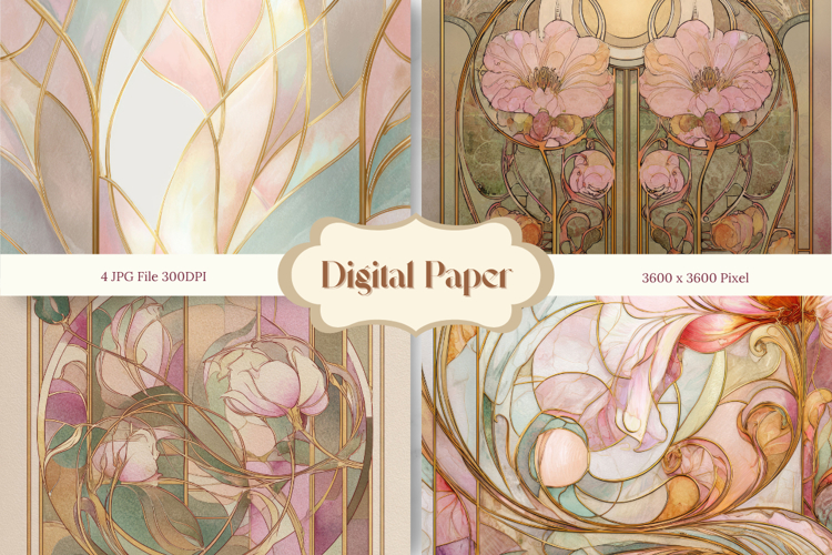 Flower Stained Glass Background Glass Texture Backdrop_25