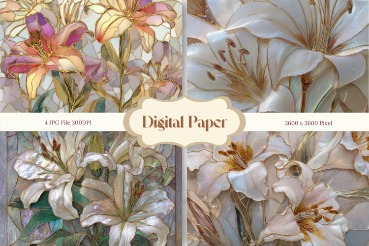 Flower Stained Glass Background Glass Texture Backdrop_30