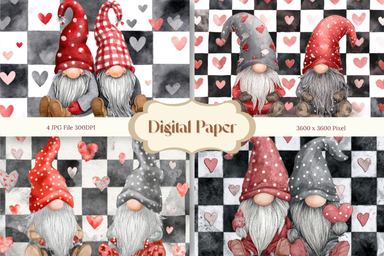 Gnome Valentine Background Love Heart Wallpaper Backdrop_6