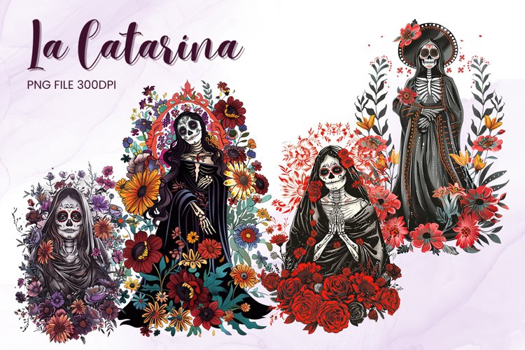 la Catarina Clipart Halloween Retro Day Of The Dead Clipart