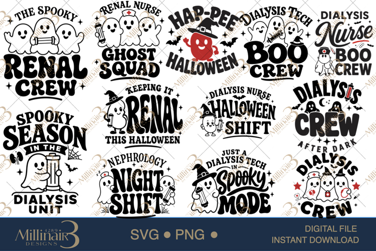 Dialysis Halloween SVG Bundle Renal Nurse, Dialysis Tech