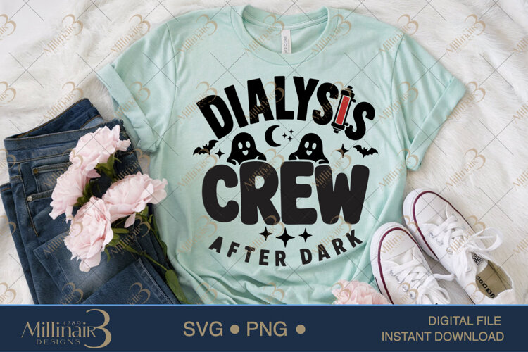 Dialysis Crew After Dark SVG PNG, Funny Dialysis Nurse Hallo example image 1