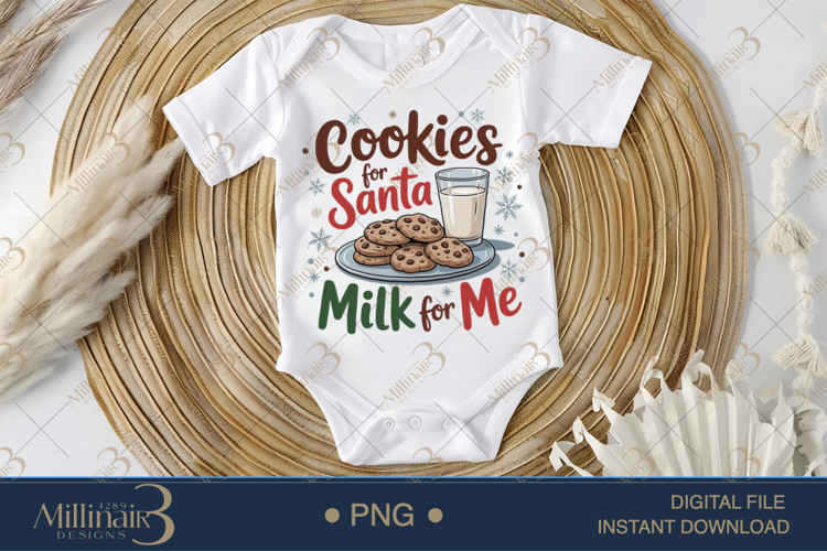 Cookies for Santa Milk for Me PNG | Cute Christmas Cookie