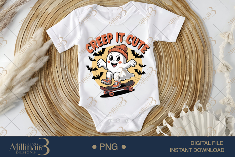 Creep It Cute PNG Halloween Fun Graphic Onesie