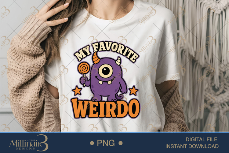 My Favorite Weirdo PNG, Funny Halloween Quote Design, Cute S