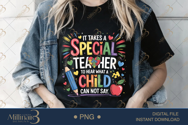 It Takes A Special Teacher PNG| Puzzle Piece Autism Awarenes