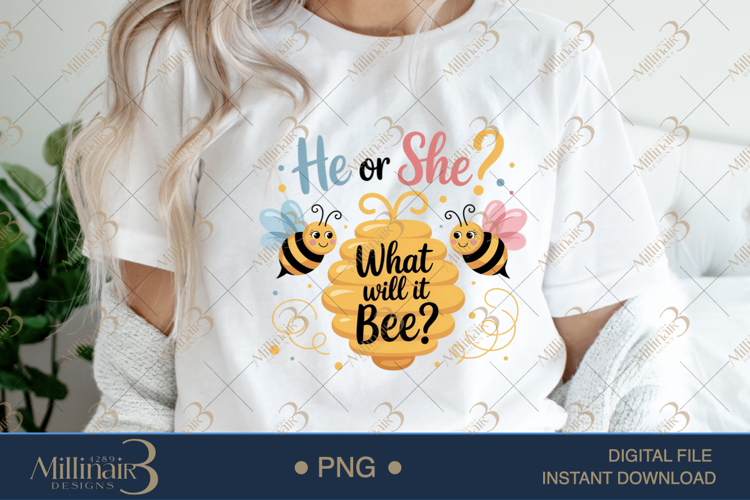 He or She, What Will It Bee? PNG |Gender Reveal Party
