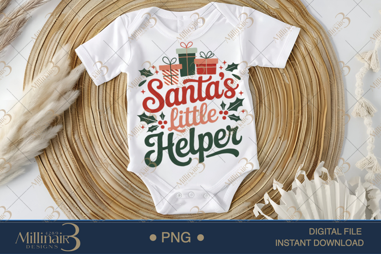 Santa’s Little Helper PNG | Cute Christmas Sublimation Desig