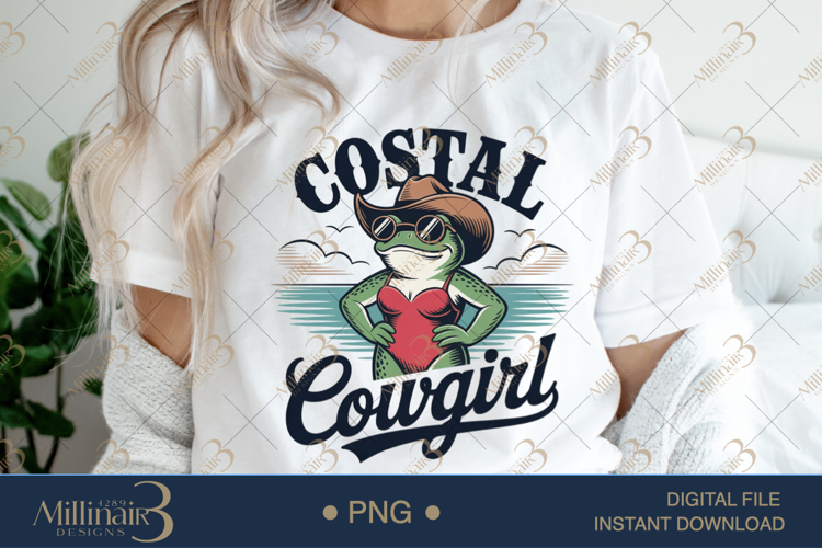 Coastal Cowgirl PNG | Western Beach Aesthetic Sublimation De
