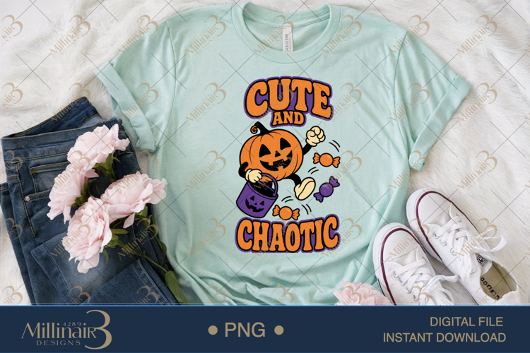 Cute and Chaotic PNG, Funny Chaos Quote Design, Playful Subl